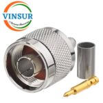 11111015 -- RF CONNECTOR - 50OHMS , N MALE , STRAIGHT , CRIMP TYPE , RG58, RG142, LMR195 CABLE