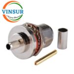 11121215-- RF CONNECTOR - 50OHMS ,  N FEMALE , STRAIGHT , BULK HEAD REAR MOUNT , CRIMP TYPE , RG58, RG142, LMR195 CABLE - Image 3