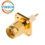 115114B0 -- RF CONNECTOR - 50 OHMS , SMA MALE , STRAIGHT , 4 HOLE FLANGE , 14MM EXTENDED TEFLON , ROUND POST