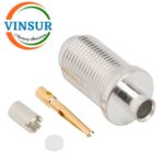 VSW-12B2121C -- RF CONNECTOR - 75-OHMS ,FTYPE FEMALE , STRAIGHT , BULKHEAD REAR MOUNT , SCRIMP TYPE , RG405 (0.086 INCH)  CABLE - Image 2