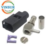 VSW-FAKRA-FRA-316A -- RF CONNECTOR - 50 OHMS FAKRA SMB FEMALE RIGHT ANGLE CRIMP TYPE FOR RG 316 CABLE(Black) - Image 2