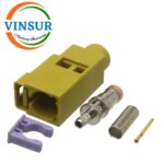 VSW-FAKRA-FS-316K -- RF CONNECTOR - 50 OHMS FAKRA SMB FEMALE STRAIGHT CRIMP TYPE FOR RG 316 CABLE(Curry)