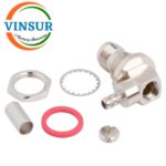 11A22215 -- RF CONNECTOR - 50 OHMS , RP TNC FEMALE , RIGHT ANGLE BULK HEAD REAR MOUNT , CRIMP TYPE , RG58, RG142, LMR195 CABLE - Image 2