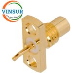 11F213I0 -- RF CONNECTOR - 50 OHMS , SMC FEMALE , STRAIGHT , 2 HOLE FLANGE , SOLDER CUP - Image 2