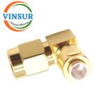 VSW-1151293D-55-- RF CONNECTOR - 50OHMS , SMA MALE , RIGHT ANGLE , SOLDER TYPE , FOR RG402(.141) CABLE - Image 2