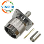 11111416 -- RF CONNECTOR - 50 OHMS , N MALE , STRAIGHT , 4 HOLE FLANGE , CRIMP TYPE , LMR-240 CABLE