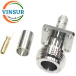 11121416 -- RF CONNECTOR - 50 OHMS , N FEMALE , STRAIGHT , 4 HOLE FLANGE , CRIMP TYPE , LMR-240 CABLE