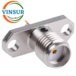 VSW-11521370-10 -- RF CONNECTOR - 50 OHMS , SMA FEMALE , STRAIGHT , 2 HOLE FLANGE , SOLDER TERMINATION - Image 2