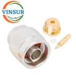 1111103C -- RF CONNECTOR - 50OHMS , N MALE , STRAIGHT , SOLDER TYPE , RG405 (0.086 INCH)  CABLE