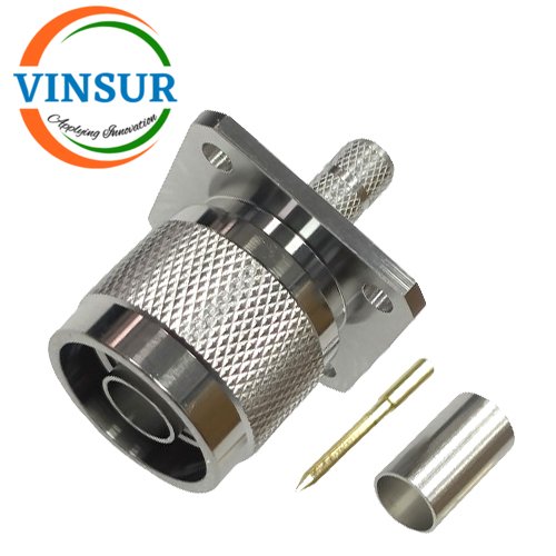 11111416-RF-CONNECTOR-50-OHMS-N-MALE-STRAIGHT-4-HOLE-FLANGE-CRIMP-TYPE-LMR-240-CABLE.jpg 11111416 -- RF CONNECTOR - 50 OHMS , N MALE , STRAIGHT , 4 HOLE FLANGE , CRIMP TYPE , LMR-240 CABLE - Image 1