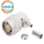 11112015 -- RF CONNECTOR - 50OHMS , N MALE , RIGHT ANGLE ,  CRIMP TYPE , RG58, RG142, LMR195 CABLE