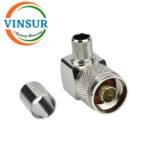 11112017-10 -- RF CONNECTOR -- 50 OHMS , N FEMALE , RIGHT ANGLE , CRIMP TYPE , LMR-400 CABLE