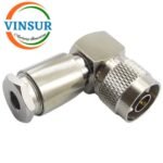 11112026 -- RF CONNECTOR - 50OHMS , N MALE , RIGHT ANGLE , CLAMP TYPE , LMR-240 CABLE