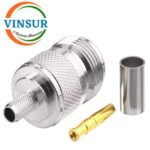 11121015 -- RF CONNECTOR - 50OHMS ,  N FEMALE , STRAIGHT ,  CRIMP TYPE , RG58, RG142, LMR195 CABLE