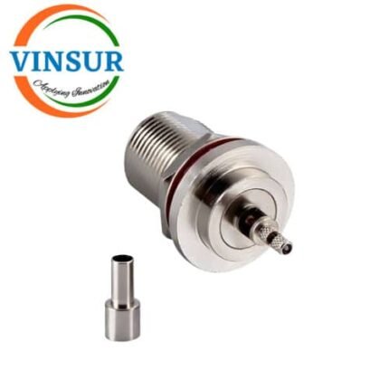11121212 -- RF CONNECTOR - 50OHMS , N FEMALE , STRAIGHT , BULKHEAD REAR MOUNT , CRIMP TYPE , RG178 CABLE