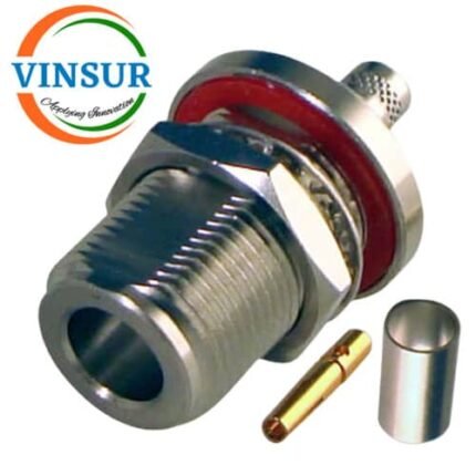 11121216 -- RF CONNECTOR - 50OHMS , N FEMALE , STRAIGHT , BULK HEAD REAR MOUNT , CRIMP TYPE , LMR-240 CABLE