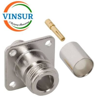 11121417 -- RF CONNECTOR - 50OHMS ,  N FEMALE , STRAIGHT, 4HOLE FLANG , CRIMP TYPE , LMR-400  CABLE