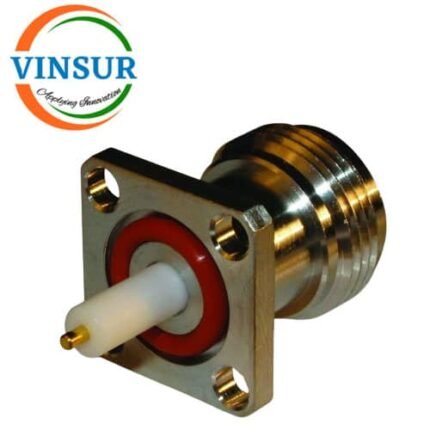 111219G0 -- RF CONNECTOR - 50OHMS ,N FEMALE , STRAIGHT ,4 HOLE FLANG 12.7 PICH 9MM EXTENDED TELEFLON, ROUND POST