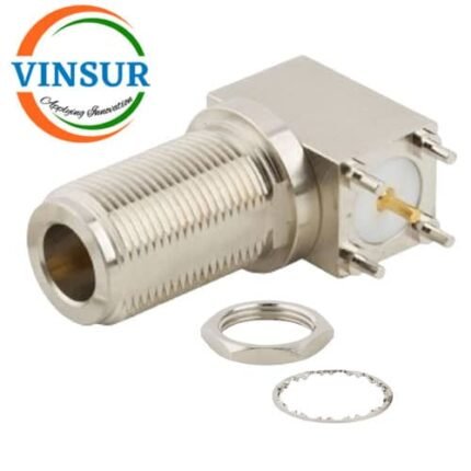 11122240 -- RF CONNECTOR - 50 OHMS , N FEMALE , RIGHT ANGLE , BULKHEAD REAR MOUNT , PCB-THROUGH HOLE