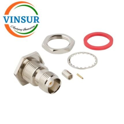 11221212 -- RF CONNECTOR - 50 OHMS , TNC FEMALE , STRAIGHT , BULK HEAD REAR MOUNT , CRIMP TYPE , RG178 CABLE