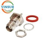 11221214 -- RF CONNECTOR - 50 OHMS , TNC FEMALE , STRAIGHT ,BULK HEAD REAR MOUNT , CRIMP TYPE , RG316, RG174, RG188, LMR100 CABLE