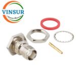 1122121C -- RF CONNECTOR - 50 OHMS , TNC FEMALE , STRAIGHT , BULK HEAD REAR MOUNT , SOLDER TYPE , RG405 (0.086 INCH)  CABLE