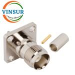 11221412 -- RF CONNECTOR - 50 OHMS , TNC FEMALE , STRAIGHT , 4 HOLE FLANGE , CRIMP TYPE , RG178 CABLE