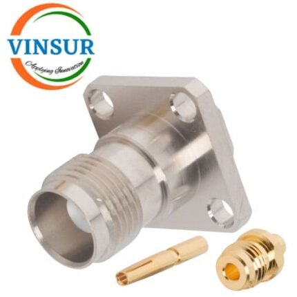 1122141C -- RF CONNECTOR - 50 OHMS , TNC FEMALE , STRAIGHT , 4 HOLE FLANGE , SOLDER TYPE , RG405 (0.086 INCH)  CABLE