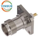 VSW-112214I0 -- RF CONNECTOR - 50OHMS , TNC FEMALE , STRAIGHT , 4 HOLE FLANGE , SOLDER CUP