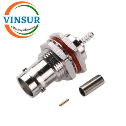 11321214 -- RF CONNECTOR - 50OHMS , BNC FEMALE , STRAIGHT , BULK HEAD REAR MOUNT , CRIMP TYPE , RG316, RG174, RG188, LMR100 CABLE