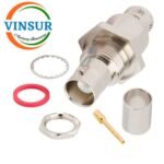 11321217 -- RF CONNECTOR - 50OHMS , BNC FEMALE , STRAIGHT , BULK HEAD REAR MOUNT , CRIMP TYPE , LMR-400 CABLE