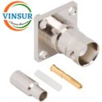 11321414 -- RF CONNECTOR - 50OHMS , BNC FEMALE , STRAIGHT , 4 HOLE FLANGE , CRIMP TYPE , RG316, RG174, RG188, LMR100 CABLE