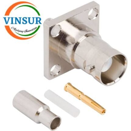 11321414 -- RF CONNECTOR - 50OHMS , BNC FEMALE , STRAIGHT , 4 HOLE FLANGE , CRIMP TYPE , RG316, RG174, RG188, LMR100 CABLE