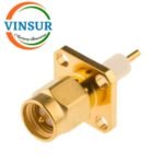 115114B0 -- RF CONNECTOR - 50 OHMS , SMA MALE , STRAIGHT , 4 HOLE FLANGE , 14MM EXTENDED TEFLON , ROUND POST