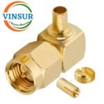 11512011 -- RF CONNECTOR - 50 OHMS , SMA MALE ,RIGHT ANGLE,CRIMP TYPE , RG1.13 CABLE