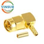 11512014 -- RF CONNECTOR - 50 OHMS , SMA MALE , RIGHT ANGLE ,  CRIMP TYPE , RG316, RG174, RG188, LMR100 CABLE