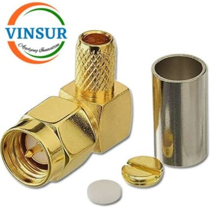 11512015 -- RF CONNECTOR - 50 OHMS , SMA MALE , RIGHT ANGLE ,  CRIMP TYPE , RG58, RG142, LMR195 CABLE