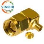 1151203C -- RF CONNECTOR - 50 OHMS , SMA MALE , RIGHT ANGLE , SOLDER TYPE , RG405 (0.086 INCH)  CABLE