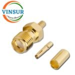 11521014 -- RF CONNECTOR - 50 OHMS , SMA FEMALE , STRAIGHT ,  CRIMP TYPE , RG316, RG174, RG188, LMR100 CABLE