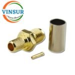 11521015 -- RF CONNECTOR - 50 OHMS , SMA FEMALE , STRAIGHT , CRIMP TYPE , RG58, RG142, LMR195 CABLE