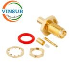 11521212 -- RF CONNECTOR - 50 OHMS ,SMA FEMALE , STRAIGHT , BULK HEAD REARMOUNT, CRIMP TYPE , RG178 CABLE