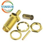 11521214 -- RF CONNECTOR - 50 OHMS , SMA FEMALE , STRAIGHT , BULK HEAD REAR MOUNT , CRIMP TYPE , RG316, RG174, RG188, LMR100 CABLE - Image 2