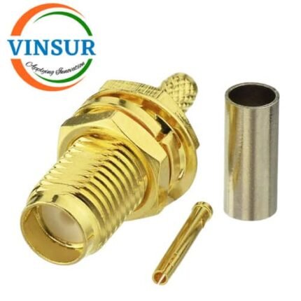 11521214 -- RF CONNECTOR - 50 OHMS , SMA FEMALE , STRAIGHT , BULK HEAD REAR MOUNT , CRIMP TYPE , RG316, RG174, RG188, LMR100 CABLE