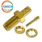 11521215 -- RF CONNECTOR - 50 OHMS , SMA FEMALE , STRAIGHT , BULK HEAD REAR MOUNT , CRIMP TYPE , RG58, RG142, LMR195 CABLE