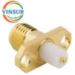 11521390-6G -- RF CONNECTOR - 50 OHMS , SMA FEMALE , STRAIGHT , 2 HOLE FLANGE , 4MM EXTENDED TEFLON , ROUND POST