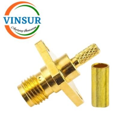 11521414 -- RF CONNECTOR - 50 OHMS , SMA FEMALE , STRAIGHT , 4-HOLE FLANGE , CRIMP TYPE , RG316, RG174, RG188, LMR100 CABLE