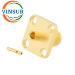 1152143C -- RF CONNECTOR - 50 OHMS , SMA FEMALE , STRAIGHT , 4 HOLE FLANGE , SOLDER TYPE , RG405 (0.086 INCH)  CABLE