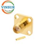 1152143C -- RF CONNECTOR - 50 OHMS , SMA FEMALE , STRAIGHT , 4 HOLE FLANGE , SOLDER TYPE , RG405 (0.086 INCH)  CABLE - Image 2