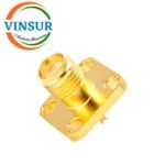 11521470-1-- RF CONNECTOR - 50 OHMS , SMA FEMALE , STRAIGHT , 4 HOLE FLANGE , SOLDER POT - Image 2