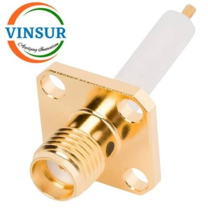 115214B0 -- RF CONNECTOR - 50 OHMS , SMA FEMALE , STRAIGHT ,4 HOLE FLANGE , 14MM EXTENDED TEFLON , ROUND POST
